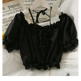 Sexy Short Puff Sleeve Beach Blouse Shirt